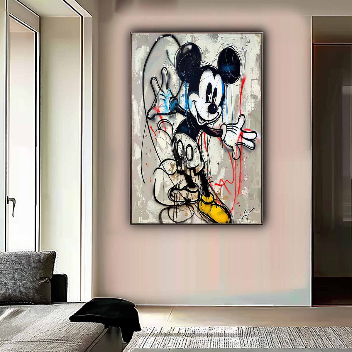 Wall Art Abstract Graffiti Mickey Pop Modern