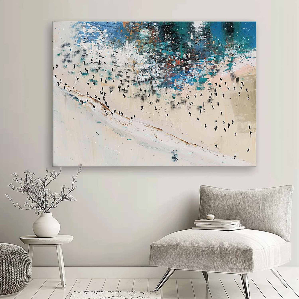 Wall Art Rectangle Impressionist Beach Scene