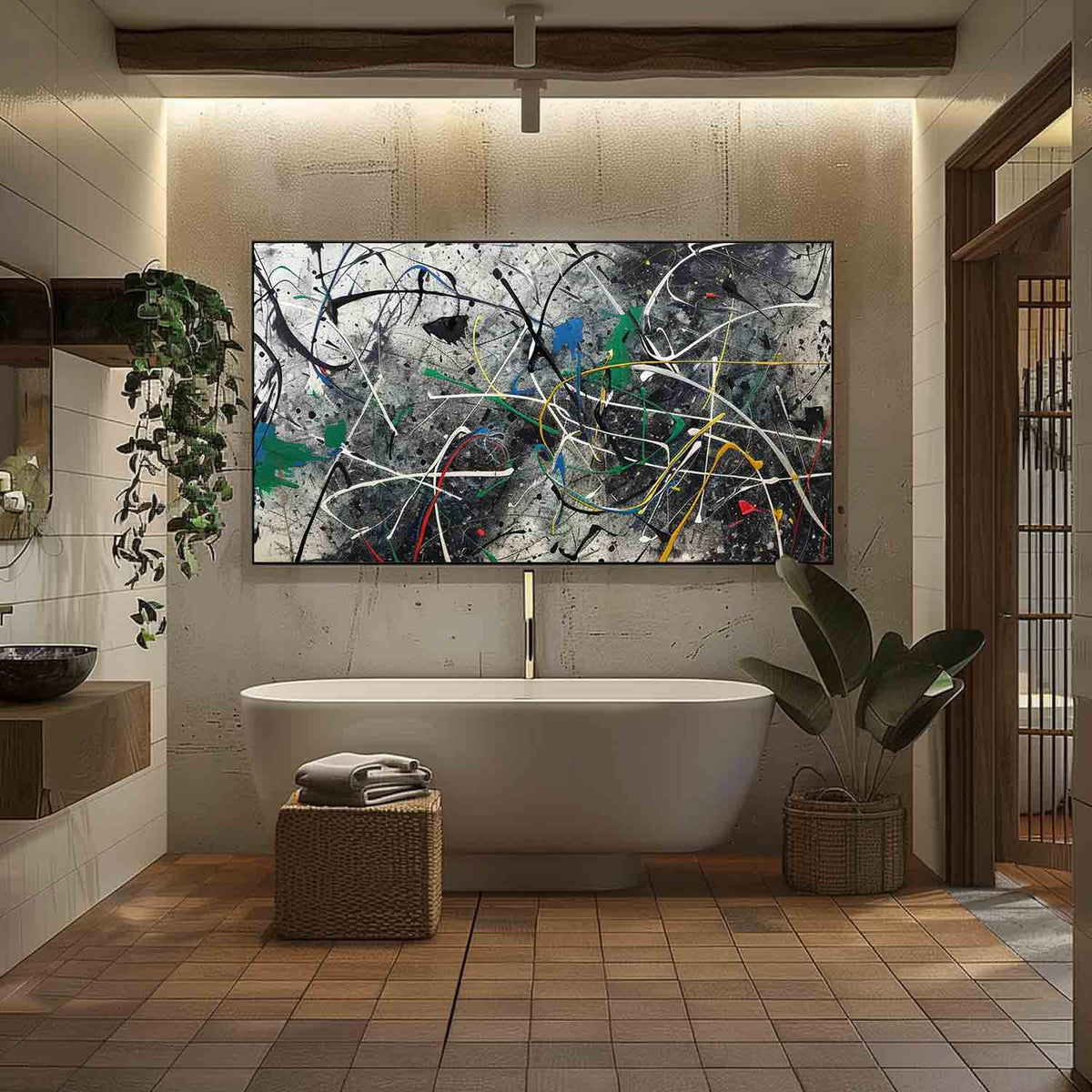 Textured Splatter Oil Painting Dynamic Strokes