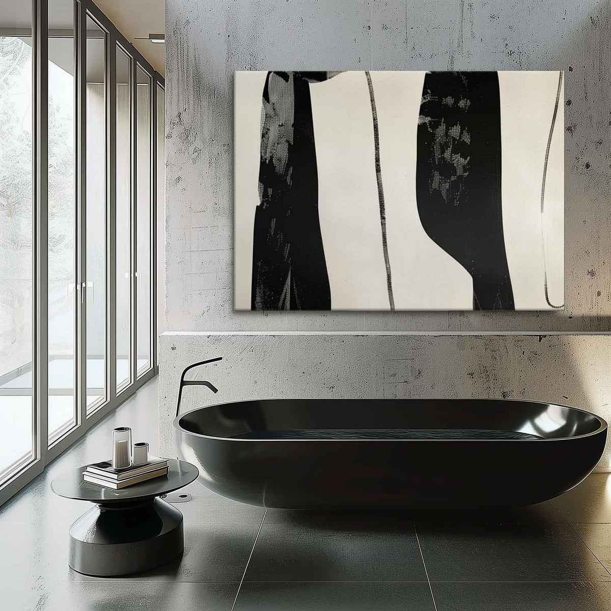 Wall Art Rectangle Abstract Minimalist Monochrome