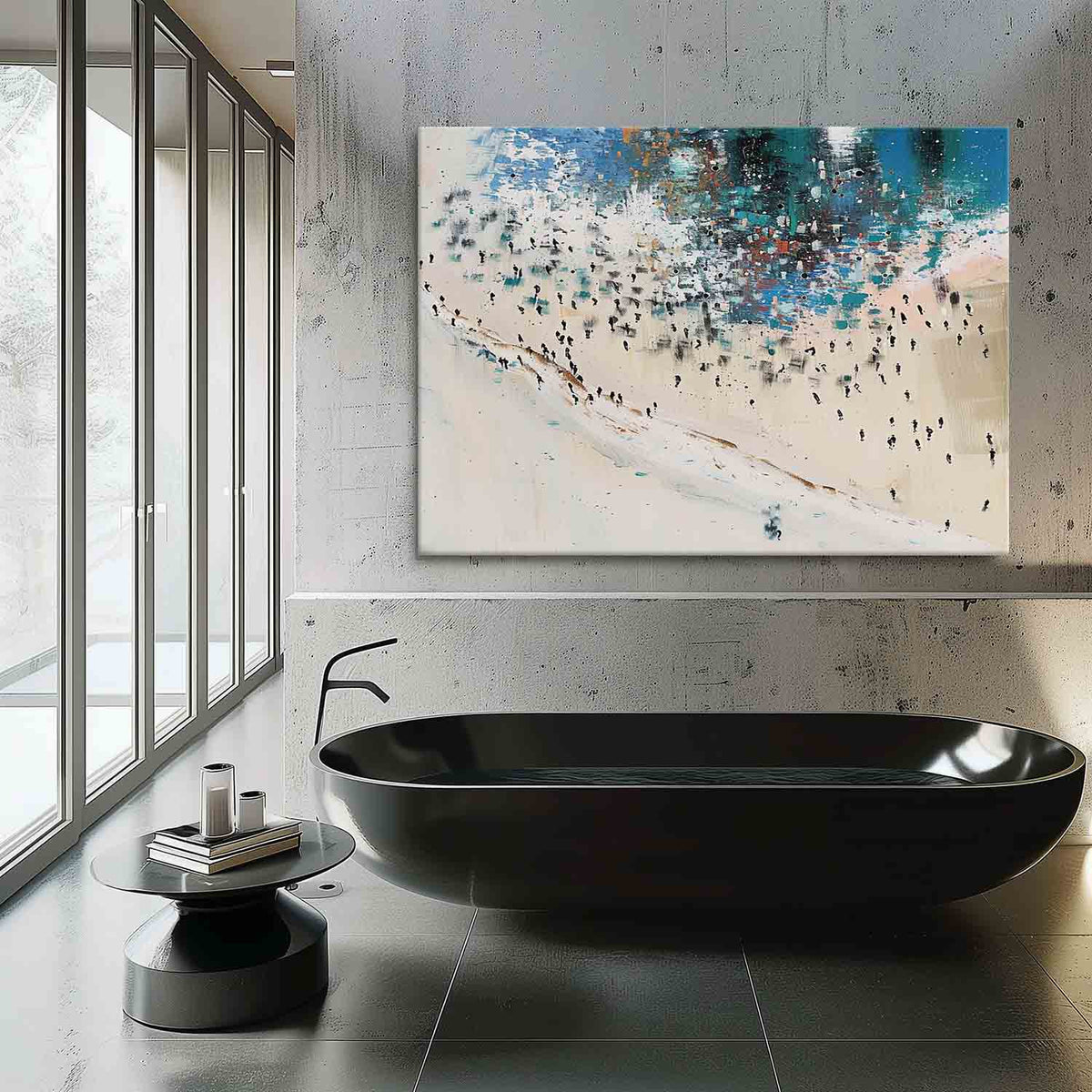Wall Art Rectangle Impressionist Beach Scene