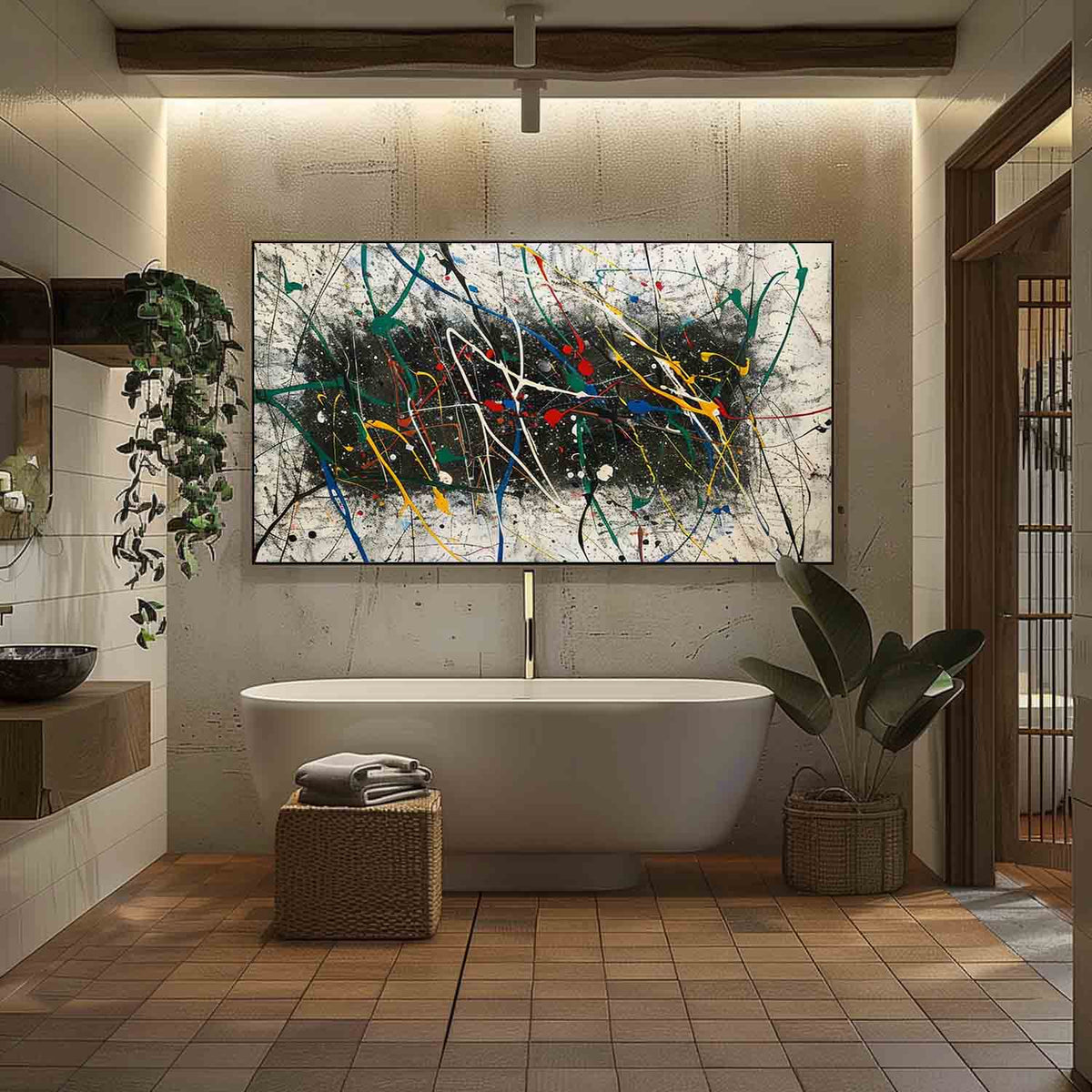 Wall Art Energetic Abstract Expressionist Dynamic Splatter