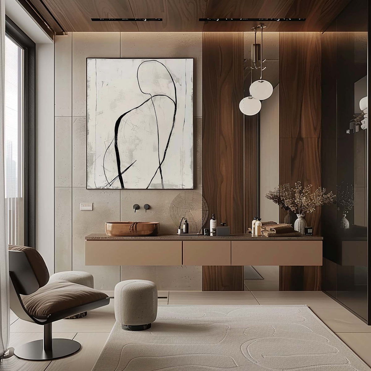 Minimalist Abstract Figure Oil Painting