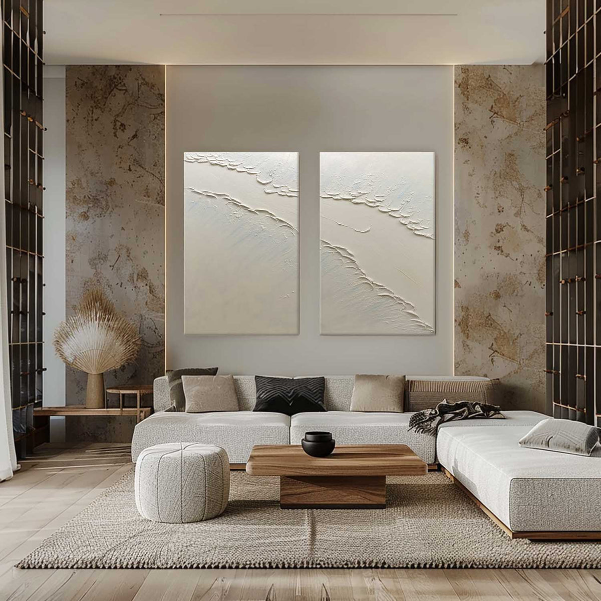 Coastal Wave Diptych Oil Painting