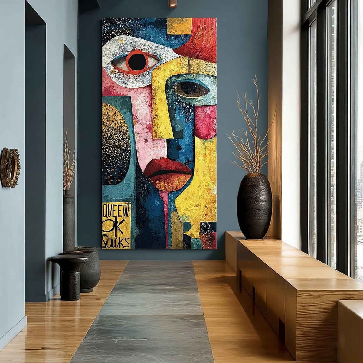 Cubist Abstract Dual Faces Painting