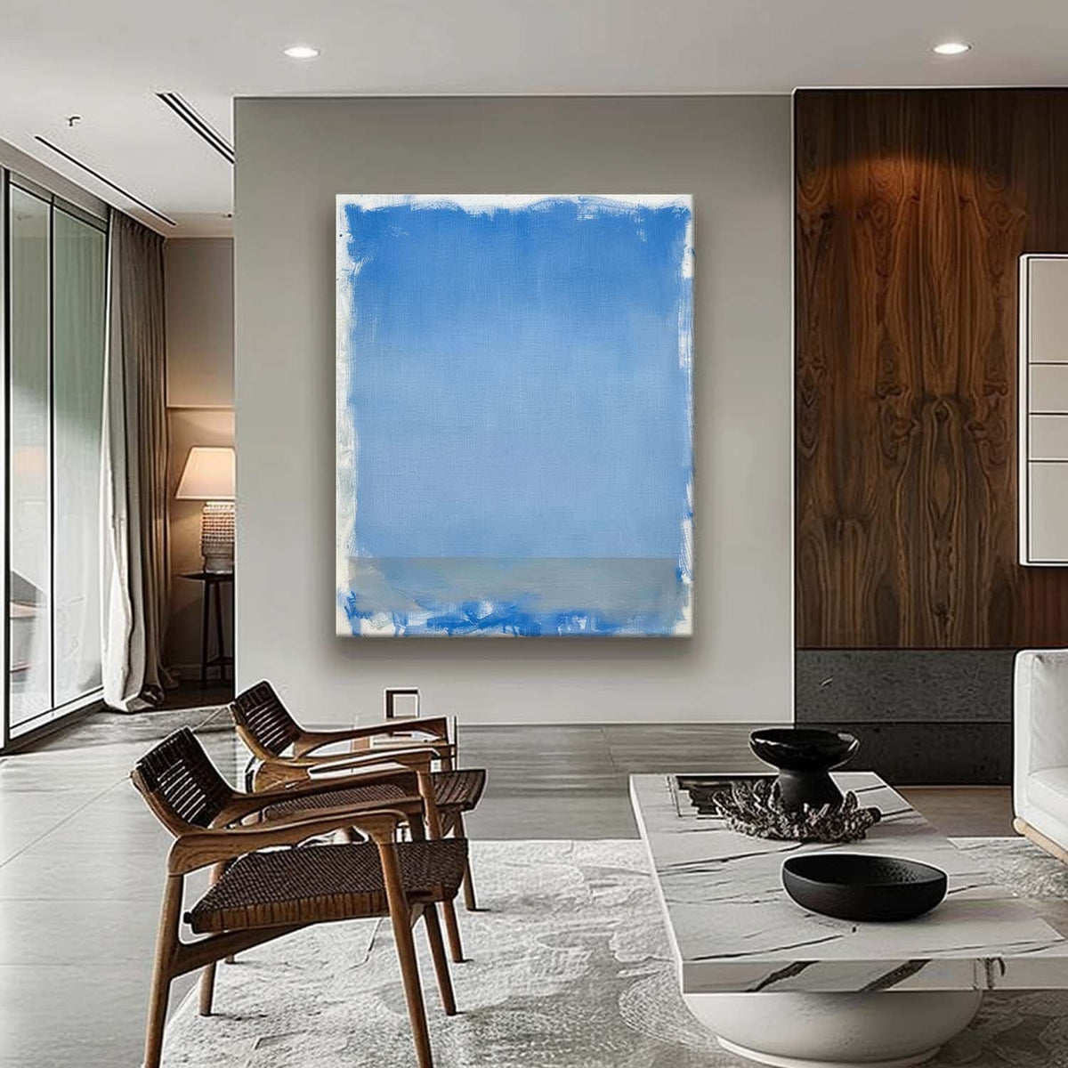 Wall Art Modern Blue Gradient Seascape Abstract Canvas