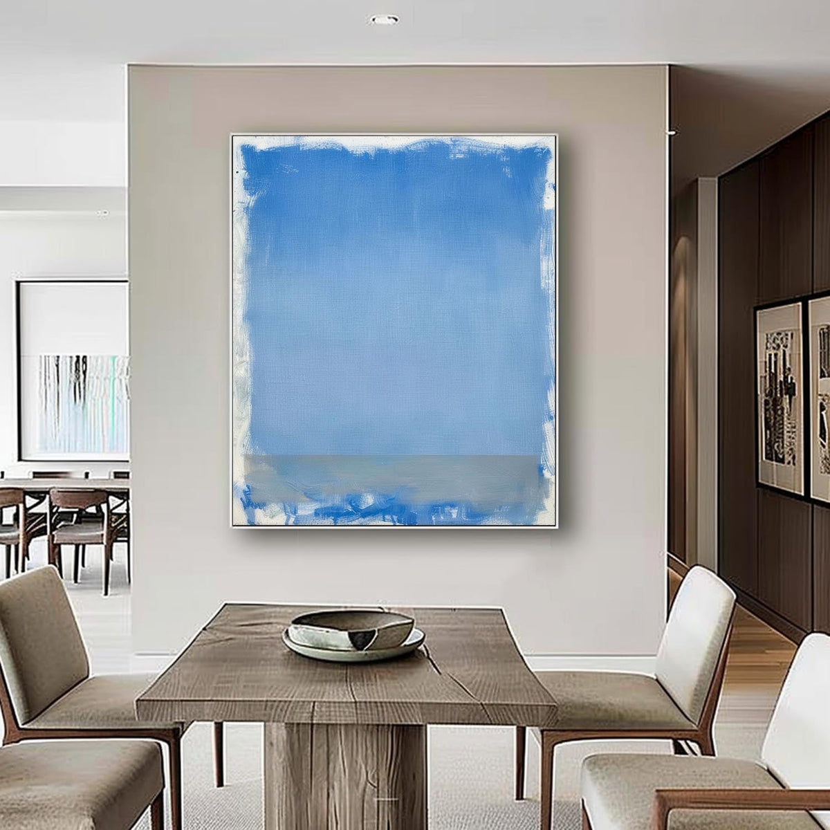 Wall Art Modern Blue Gradient Seascape Abstract Canvas