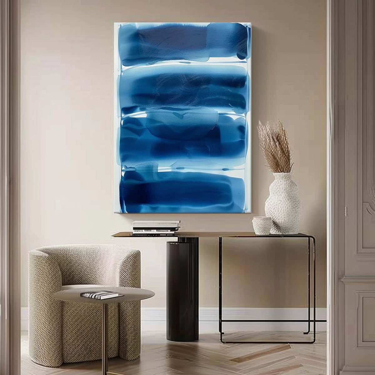 Wall Art Layered Blue Gradient Atmospheric Textured