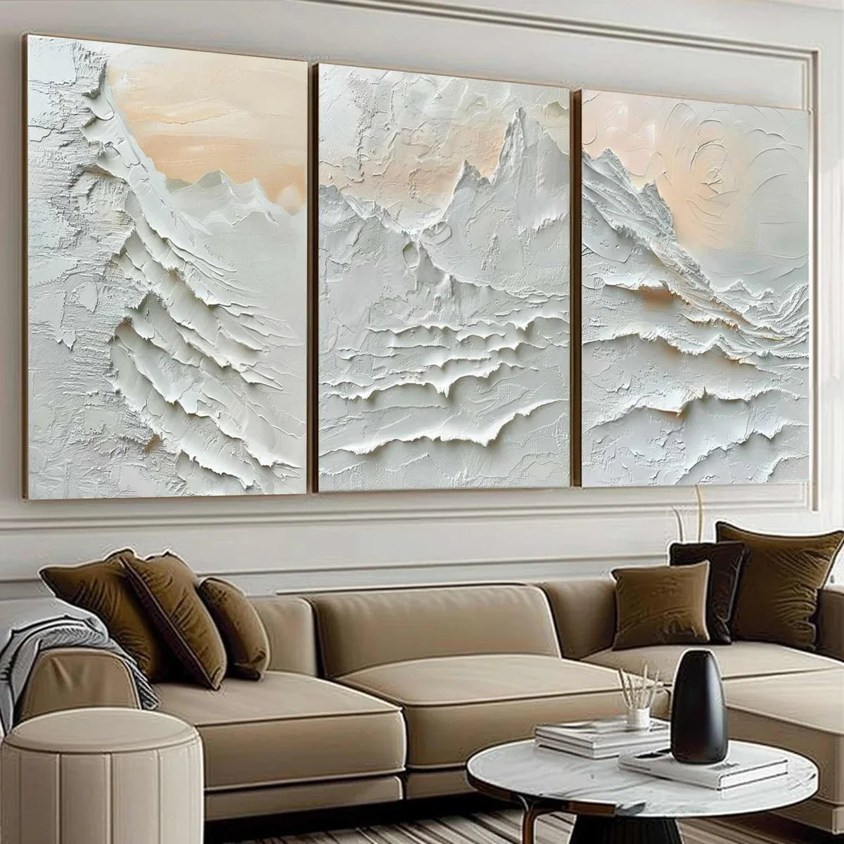 Wall Art Triptych Impasto Mountain Landscape