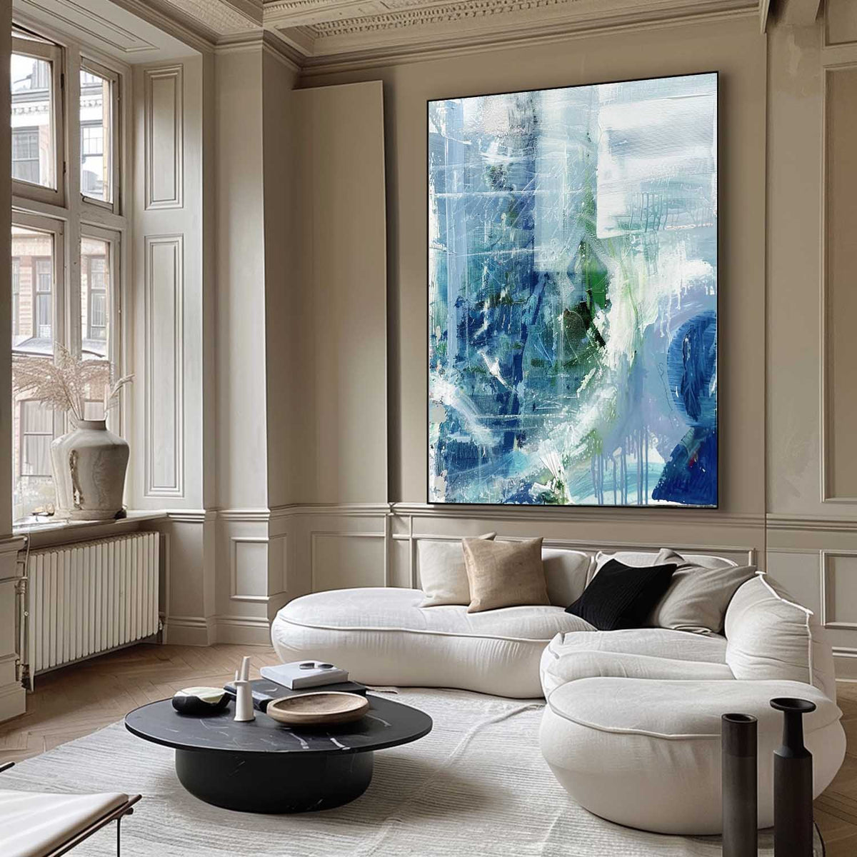 Wall Art Dynamic Textured Blue Green