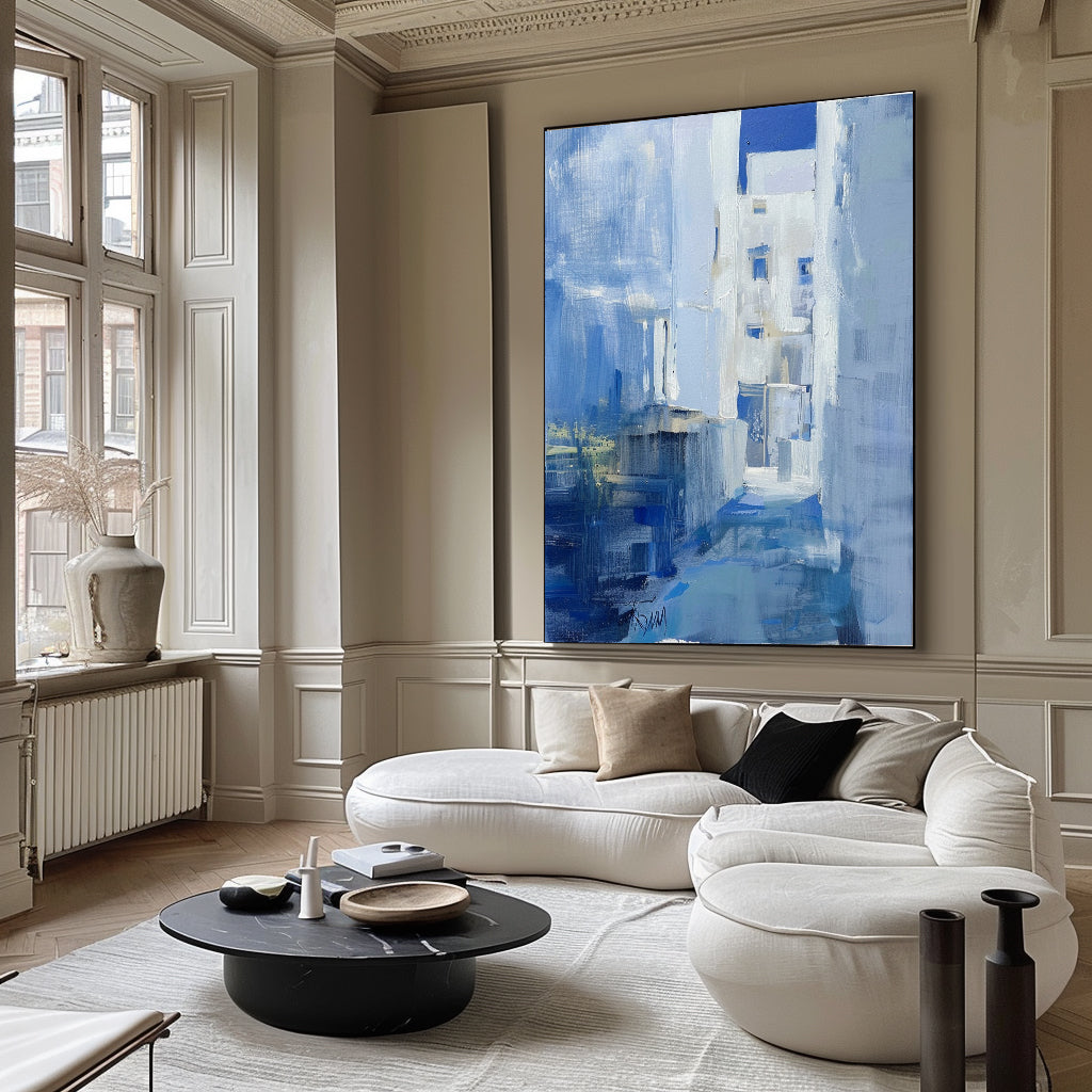 Wall Art Textured Mediterranean Blue