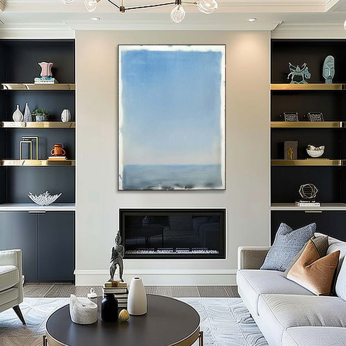 Wall Art Minimal Colorful Blue Sea