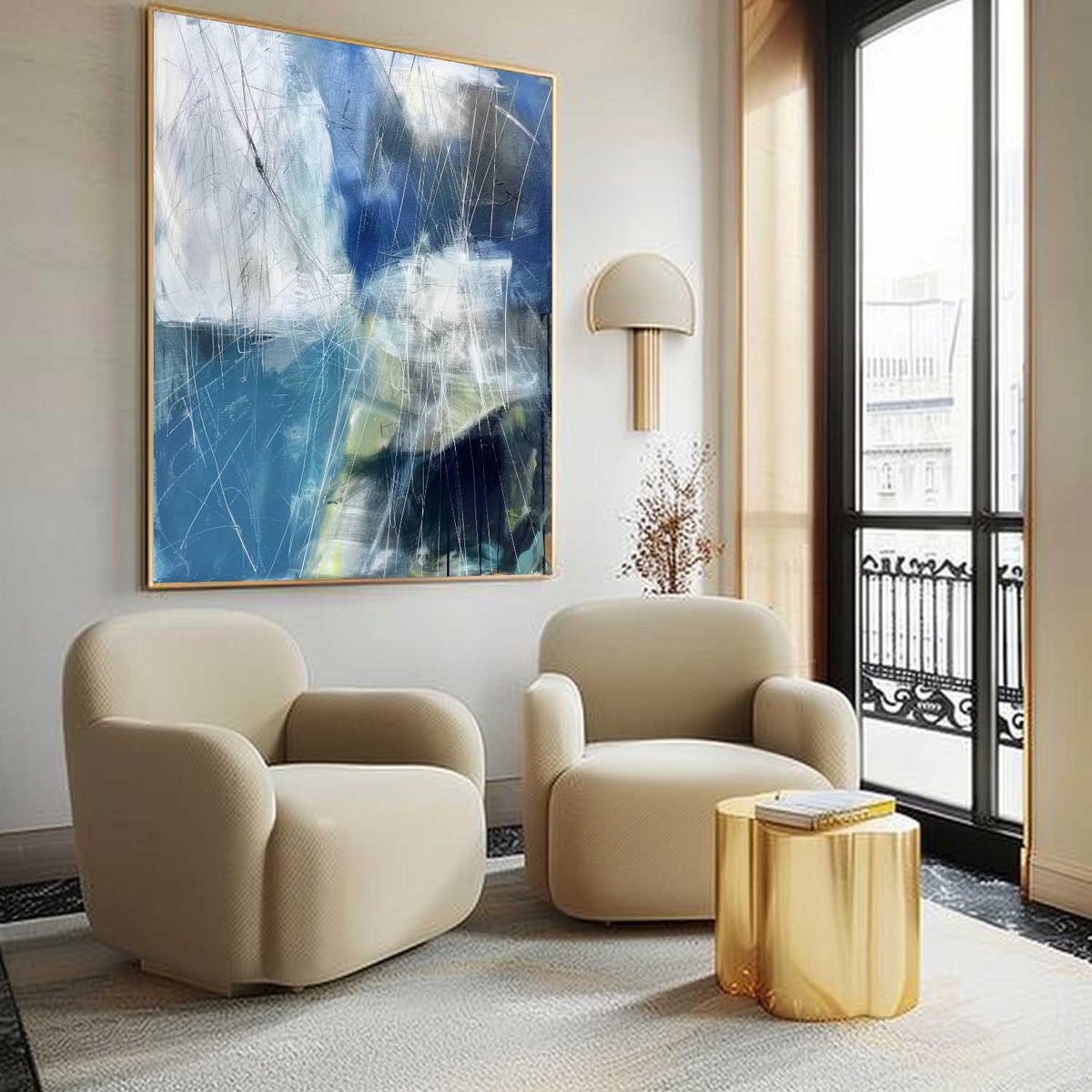 Coastal Landscape Painting Textured Modern Wall Art