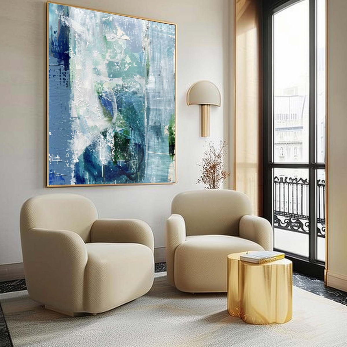 Wall Art Vibrant Colorful Blue