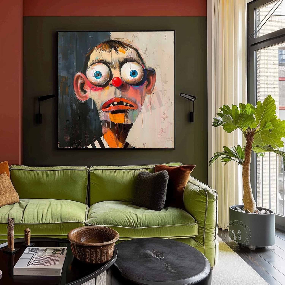 Wall Art Square Cubist Portrait Geometric