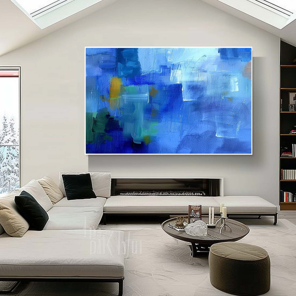 Wall Art Abstract Blue Gradient Minimalist