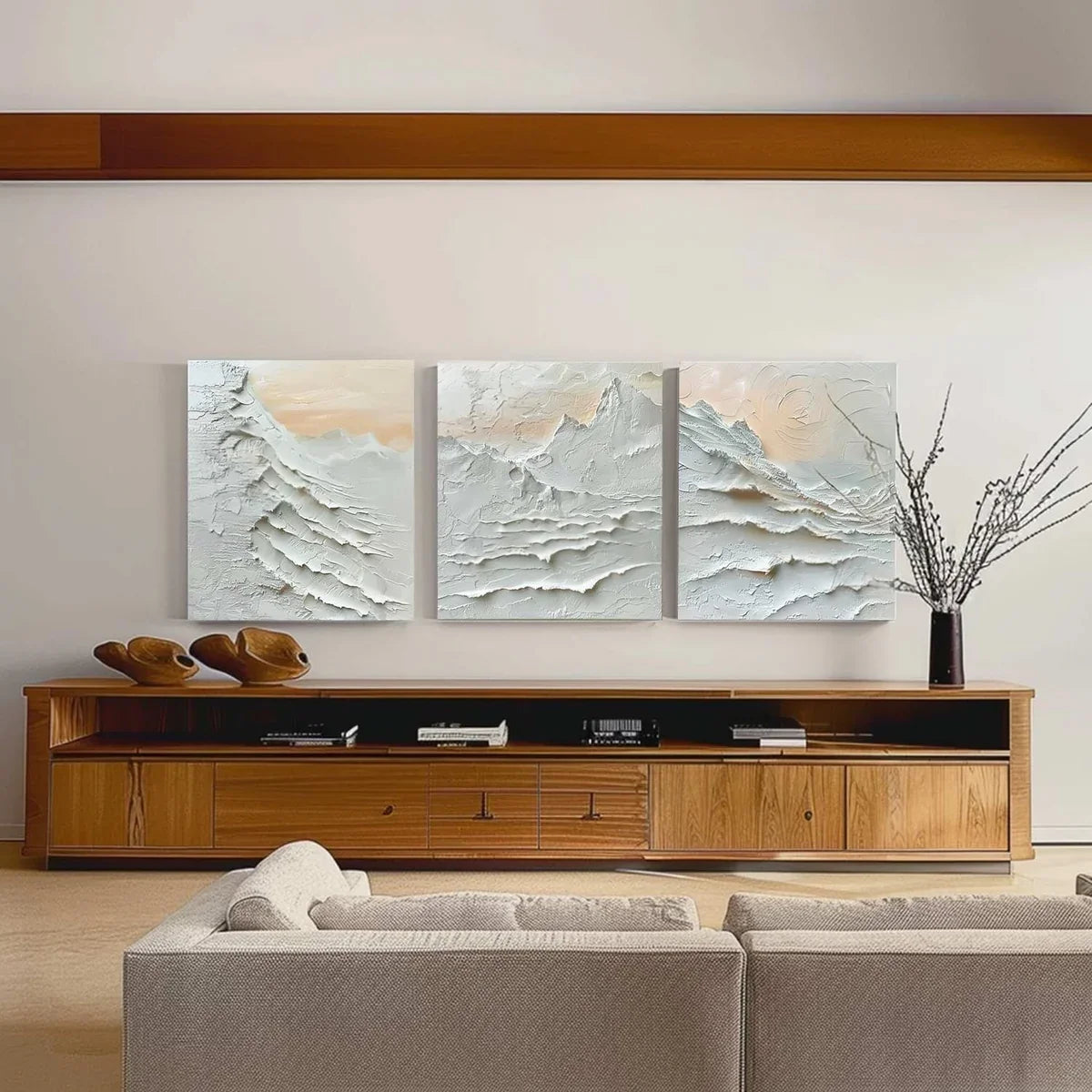 Wall Art Triptych Impasto Mountain Landscape