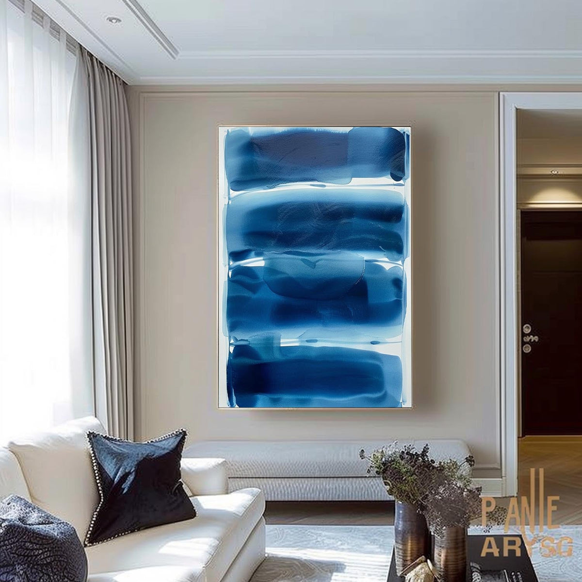 Wall Art Layered Blue Gradient Atmospheric Textured