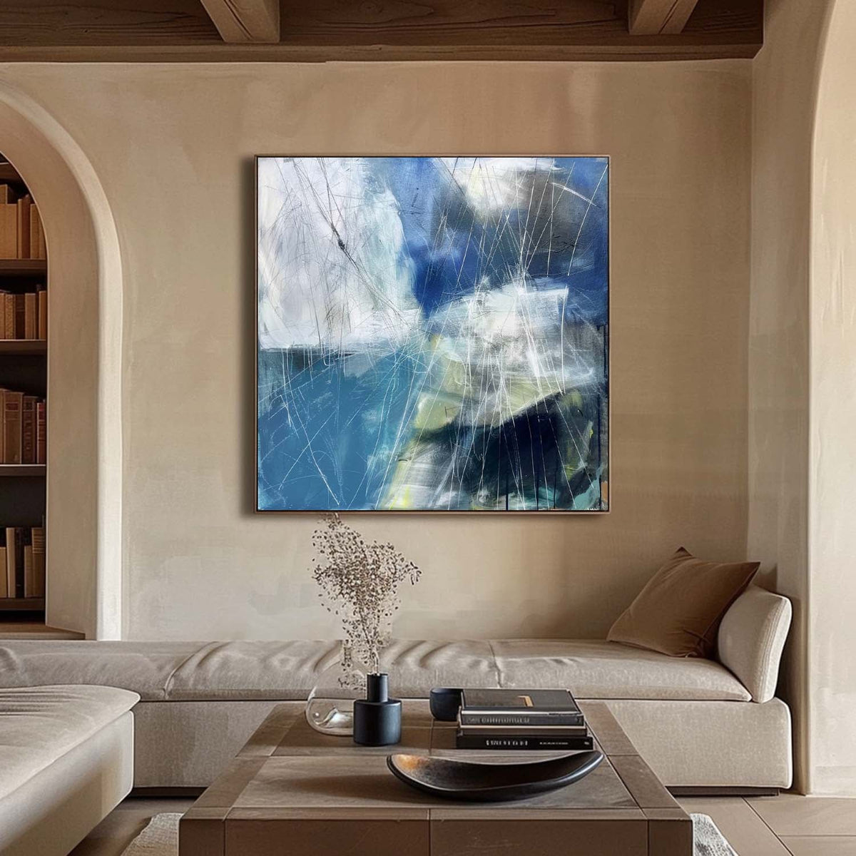 Coastal Landscape Painting Textured Modern Wall Art