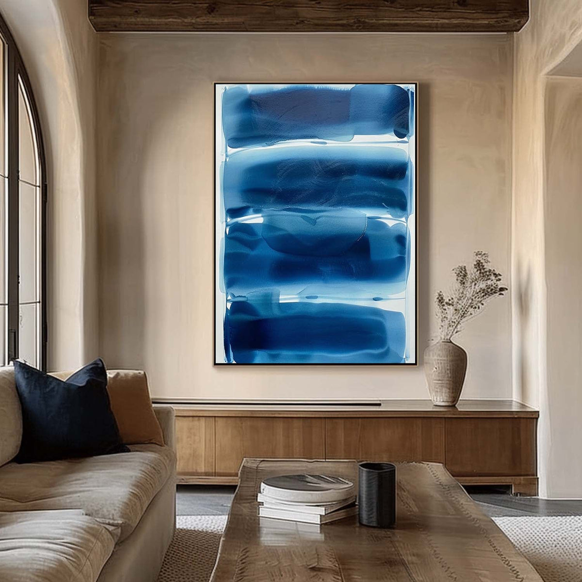 Wall Art Layered Blue Gradient Atmospheric Textured