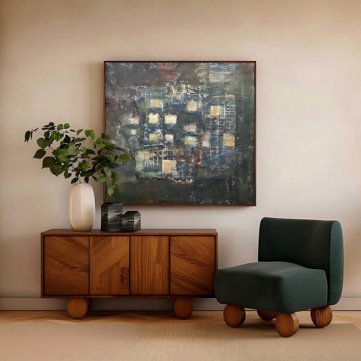 Wall Art Square Abstract Cityscape