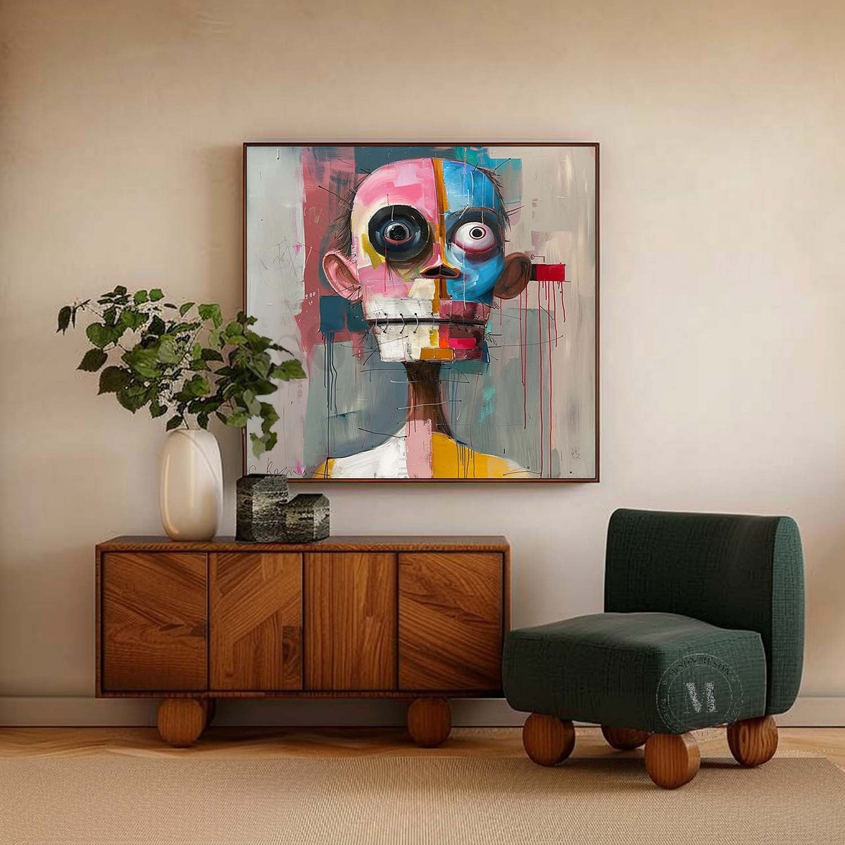Wall Art Square Expressionist Portrait