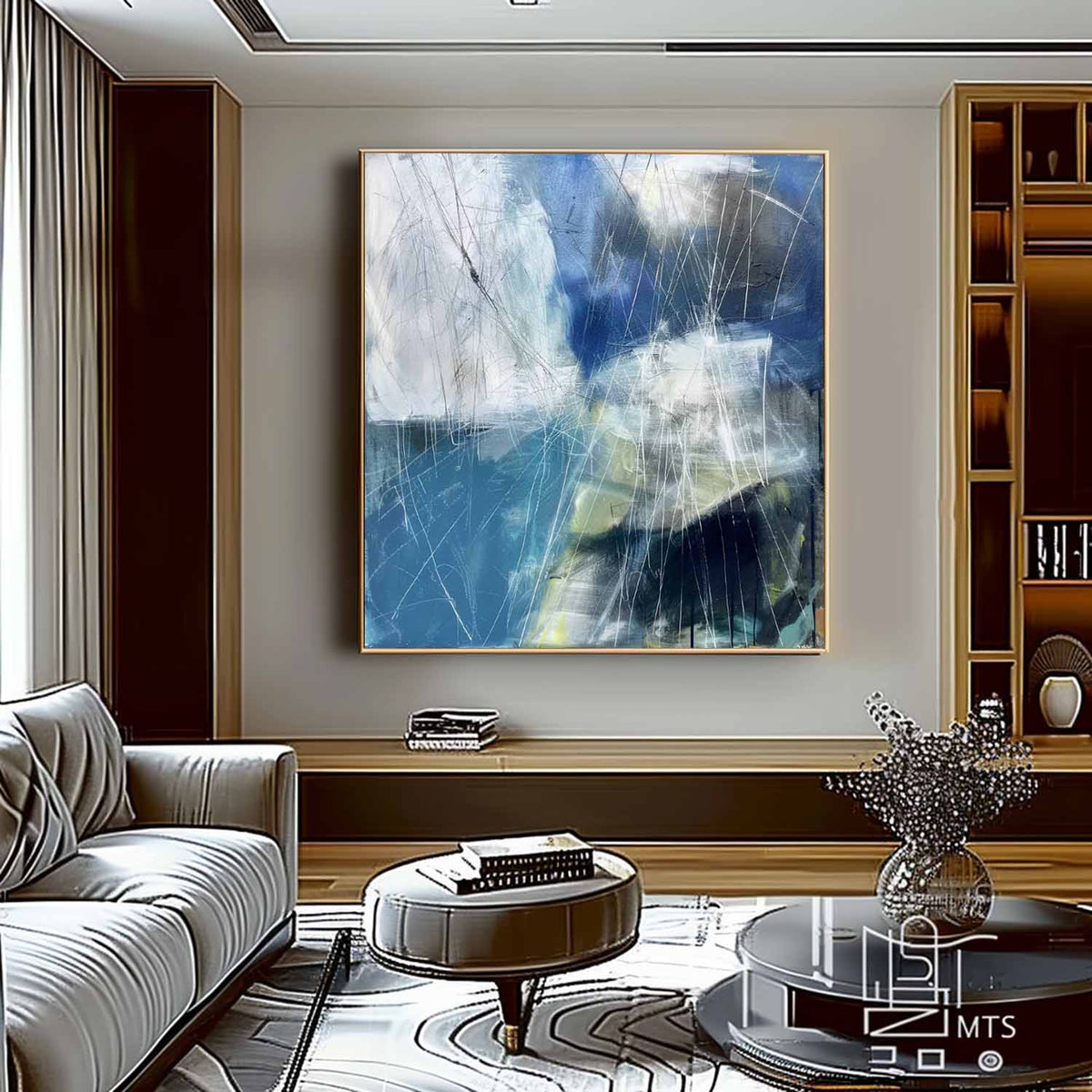 Coastal Landscape Painting Textured Modern Wall Art