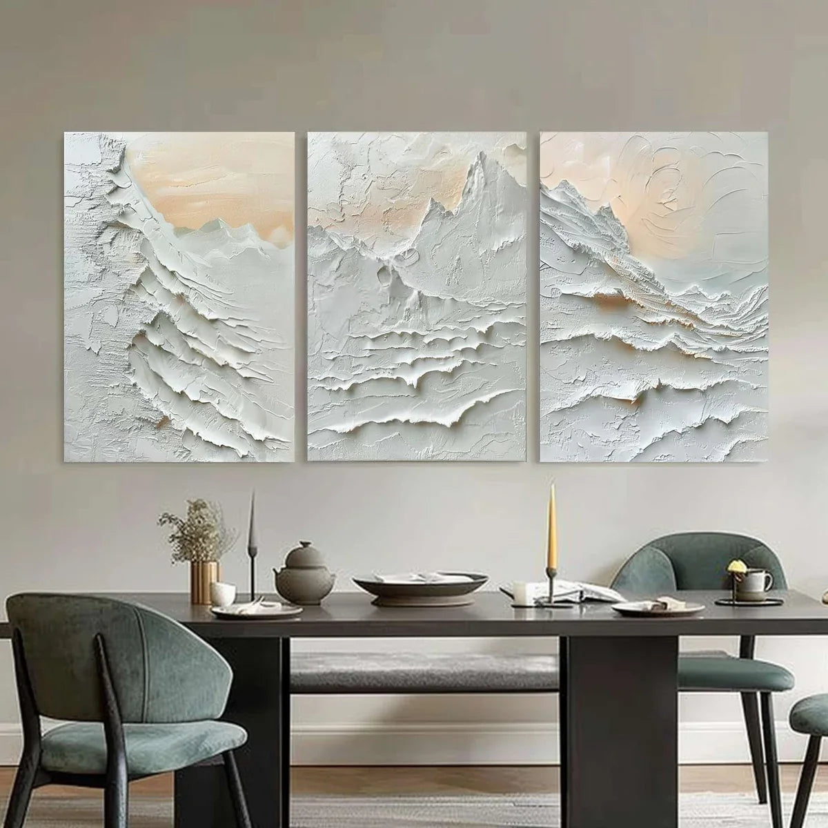Wall Art Triptych Impasto Mountain Landscape