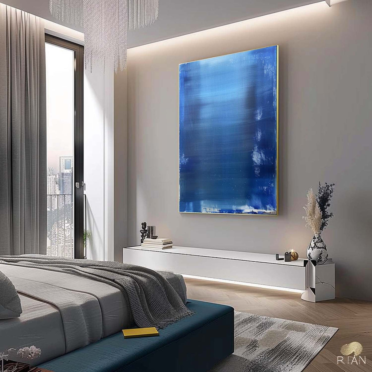 Wall Art Blue Transition Ethereal Abstract