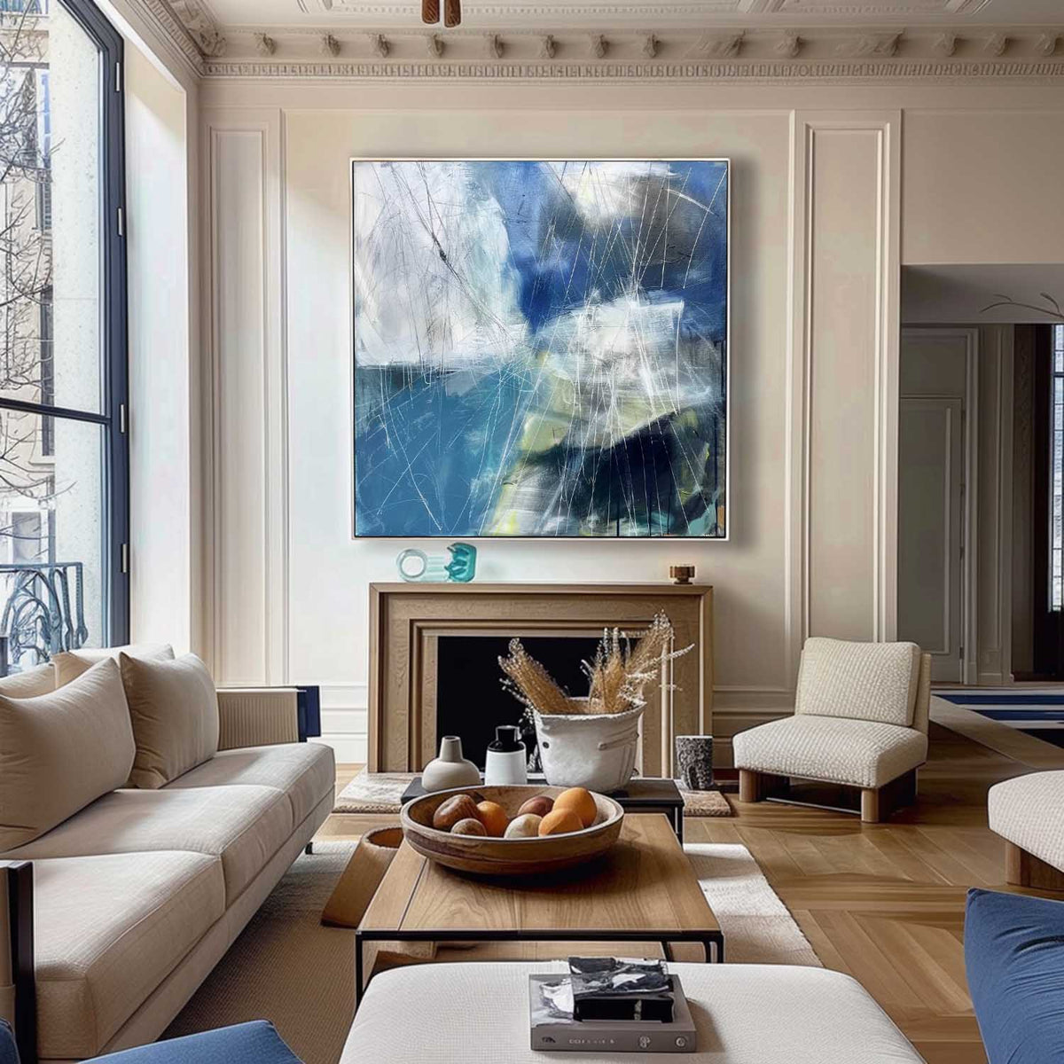 Coastal Landscape Painting Textured Modern Wall Art