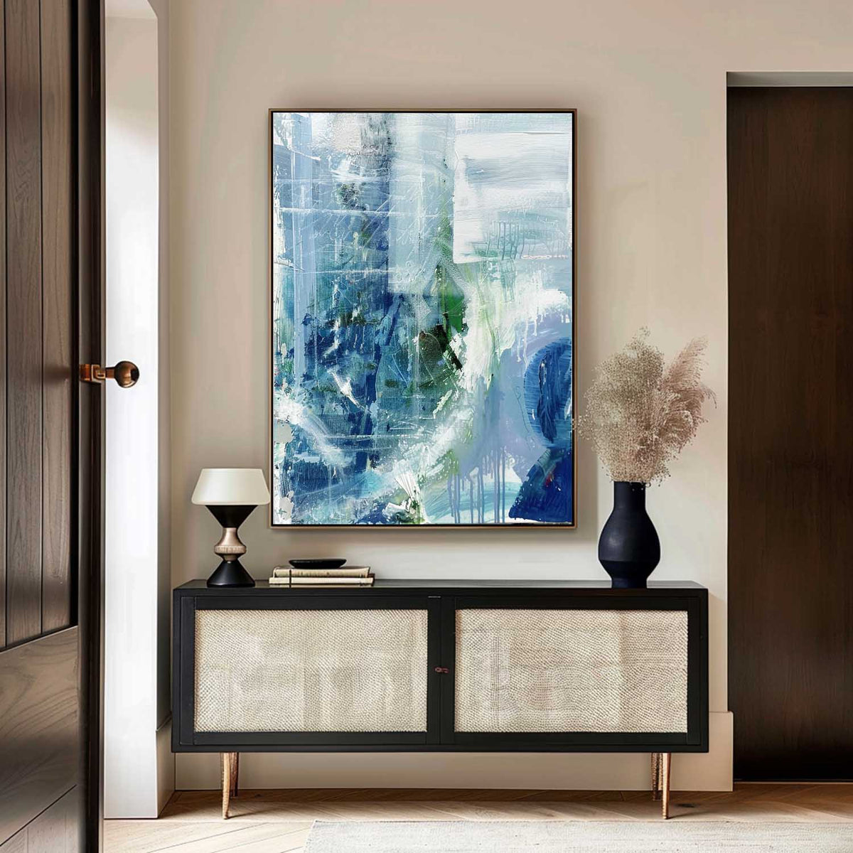 Wall Art Dynamic Textured Blue Green