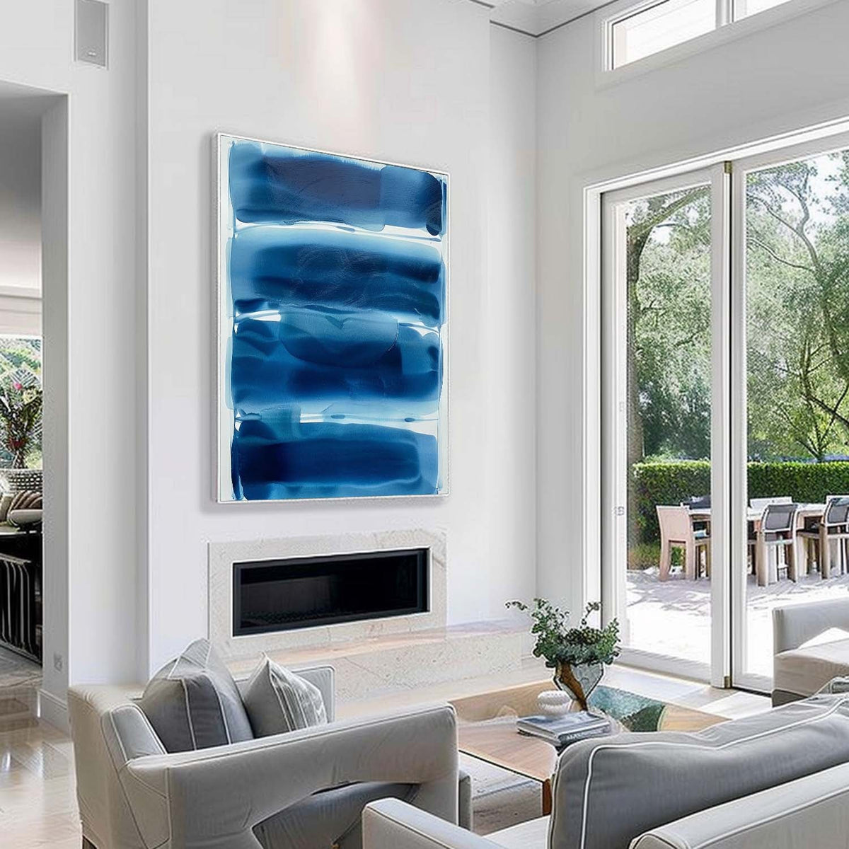 Wall Art Layered Blue Gradient Atmospheric Textured