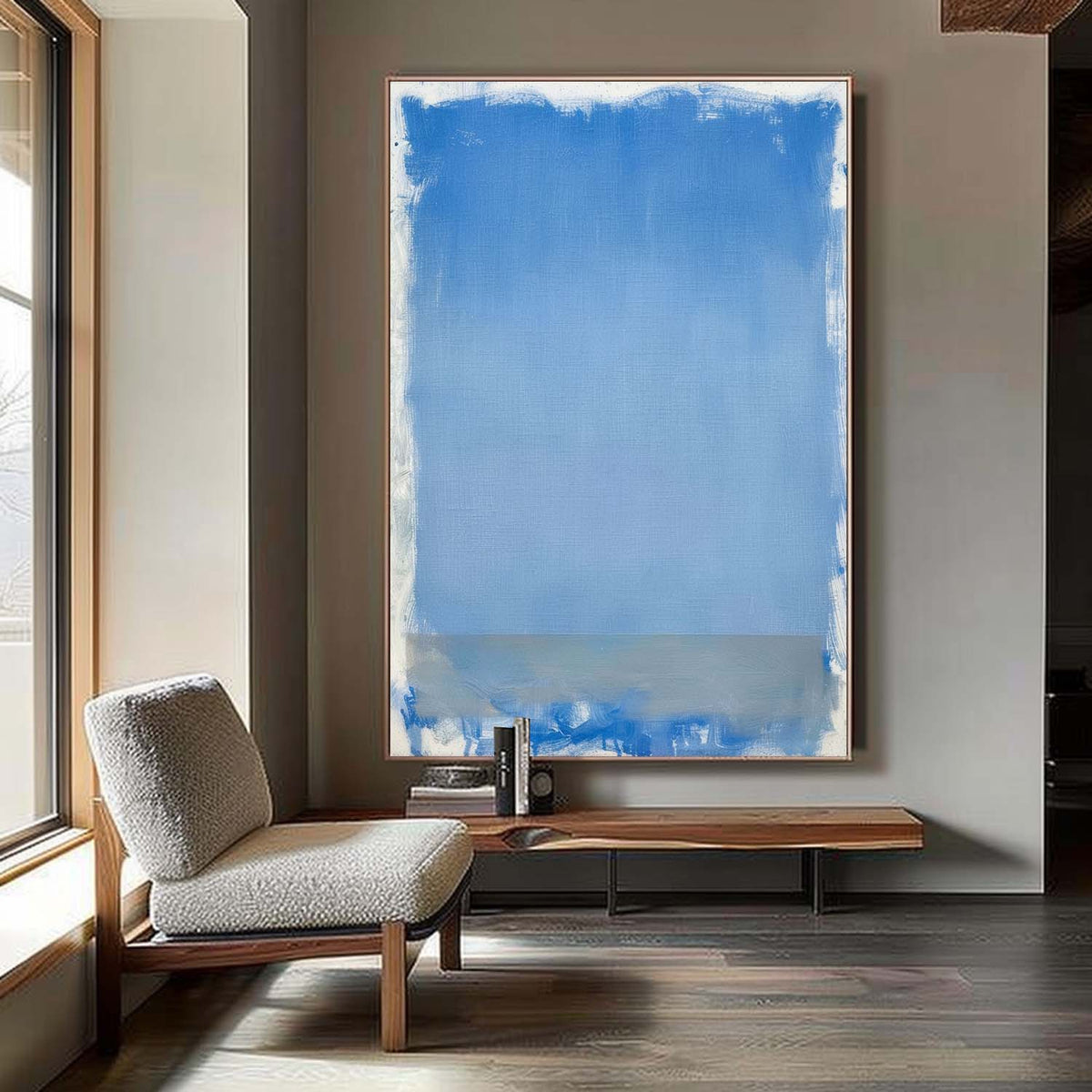 Wall Art Modern Blue Gradient Seascape Abstract Canvas