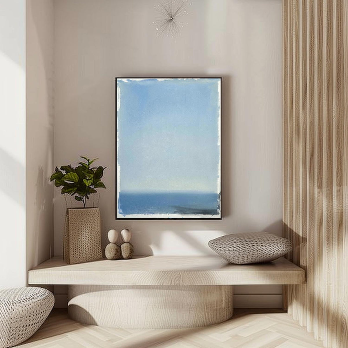Wall Art Blue Gradient Misty Atmospheric Modern
