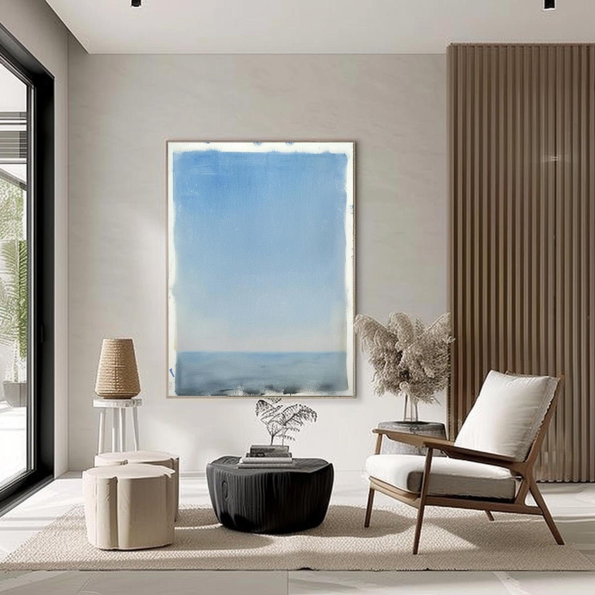 Wall Art Minimal Colorful Blue Sea