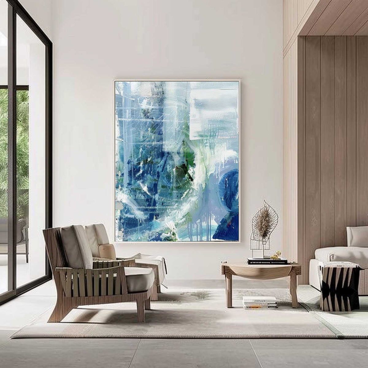 Wall Art Dynamic Textured Blue Green