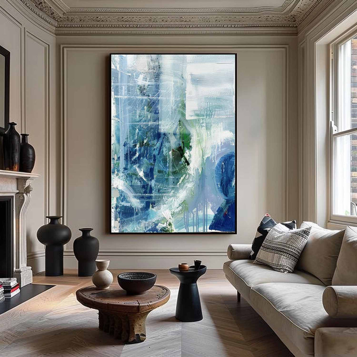 Wall Art Dynamic Textured Blue Green