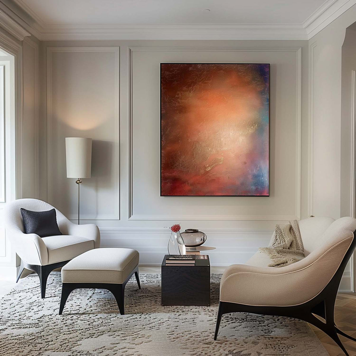 Luminous Gradient Abstract Impasto Painting