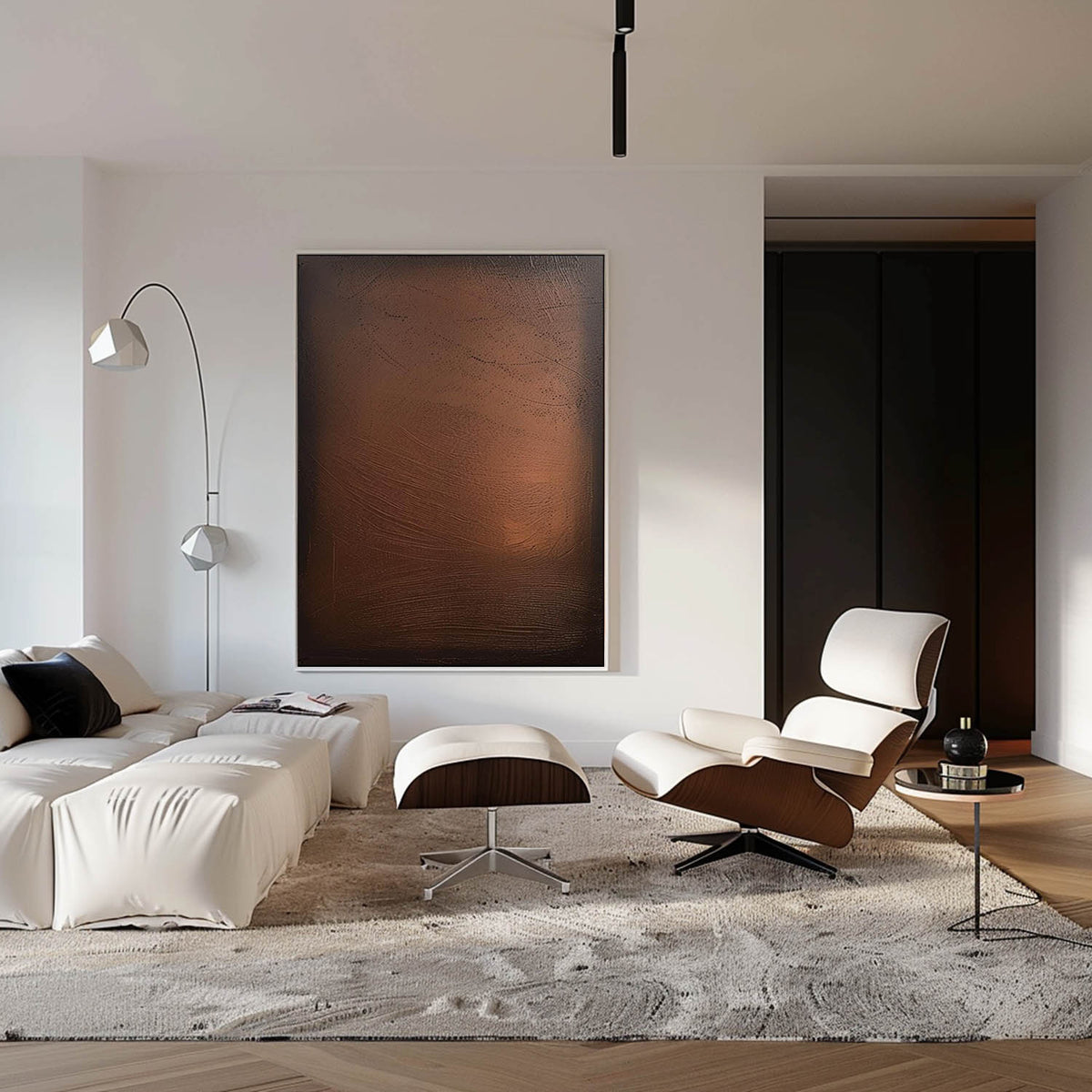 Bronze Metallic Textured Oil Painting Minimalist