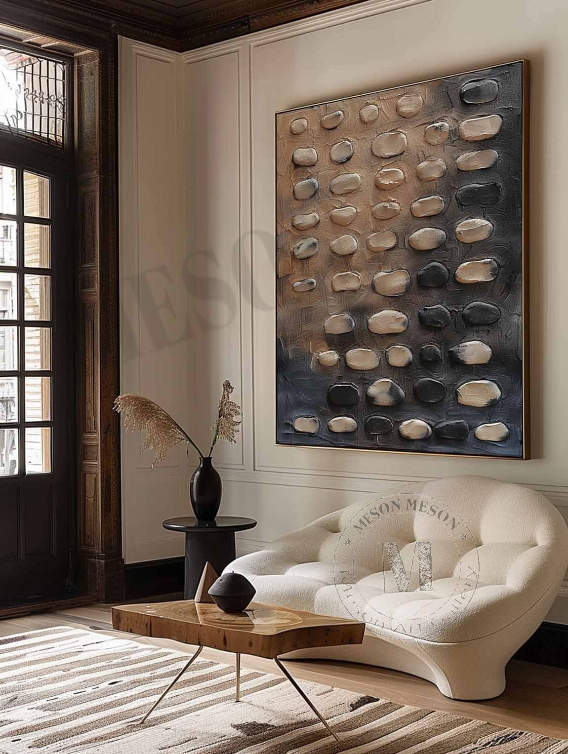 Wall Art Vertical 3D Pebble Painting
