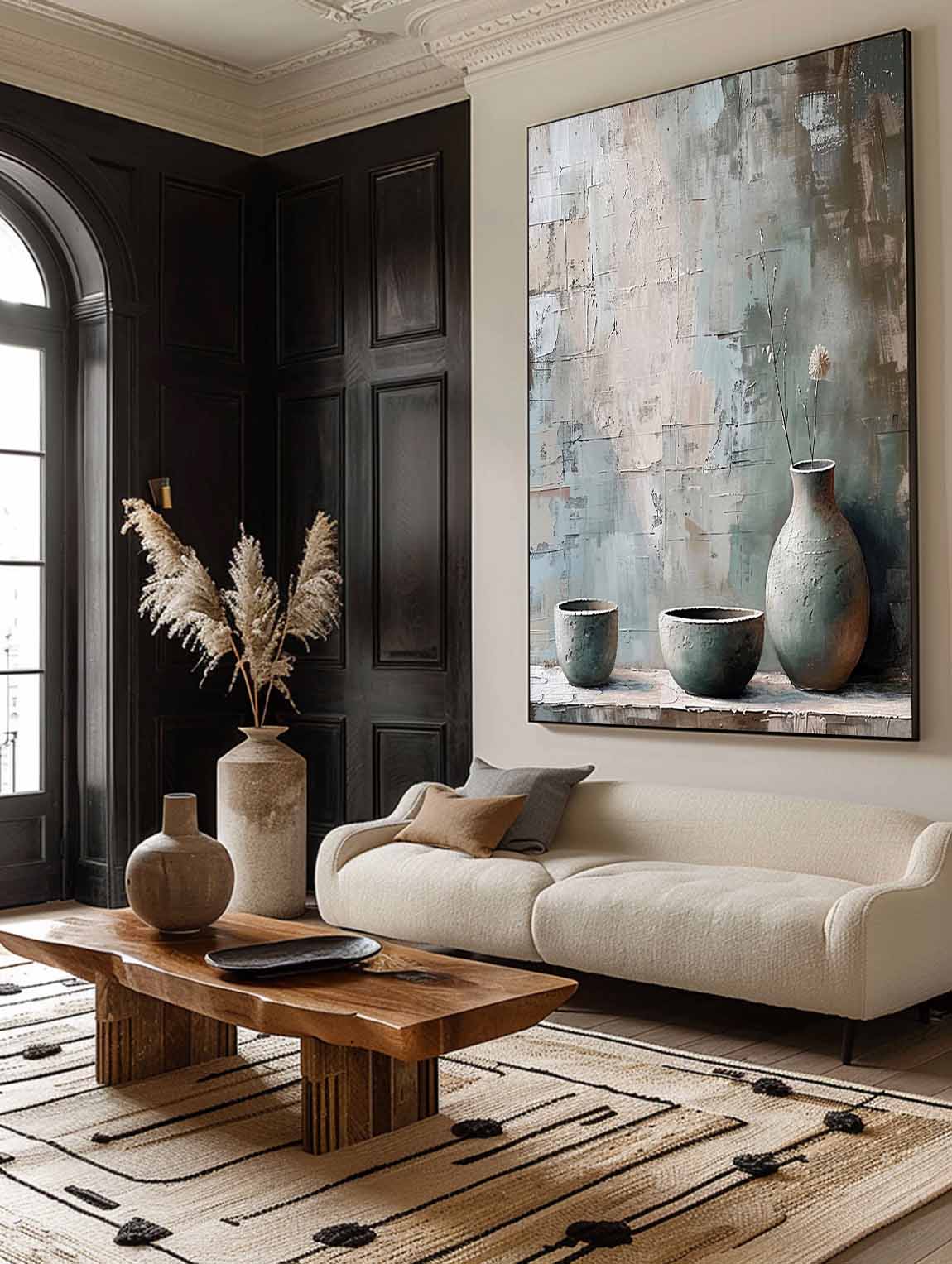Rustic Textured Ceramic Still Life Painting