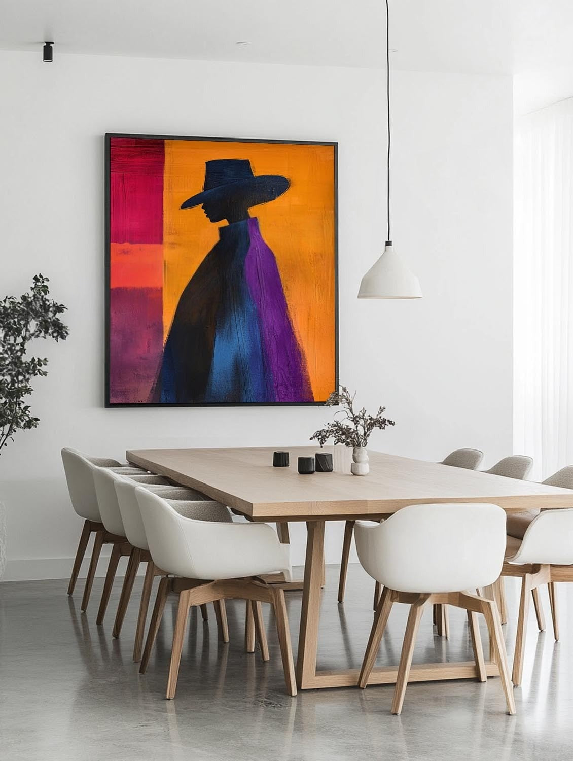 Wall Art Minimalist Silhouette Figure Gradient