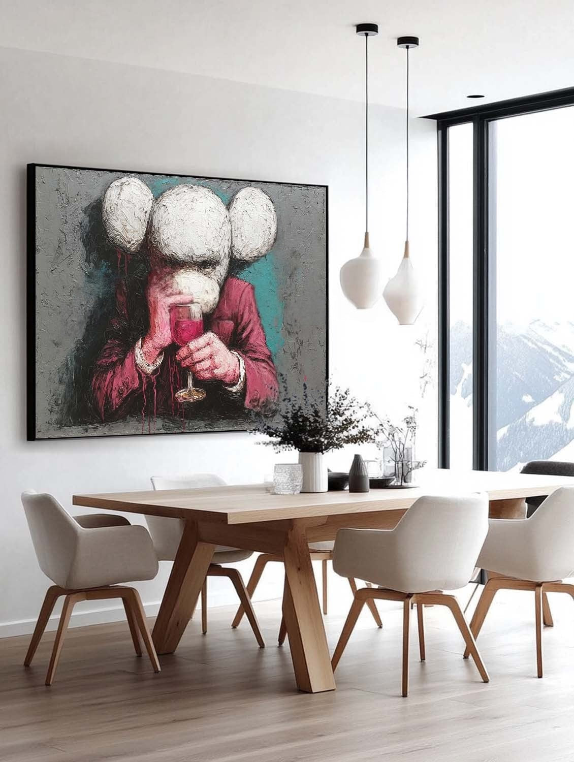 Wall Art Bold Textured Kaws Companion