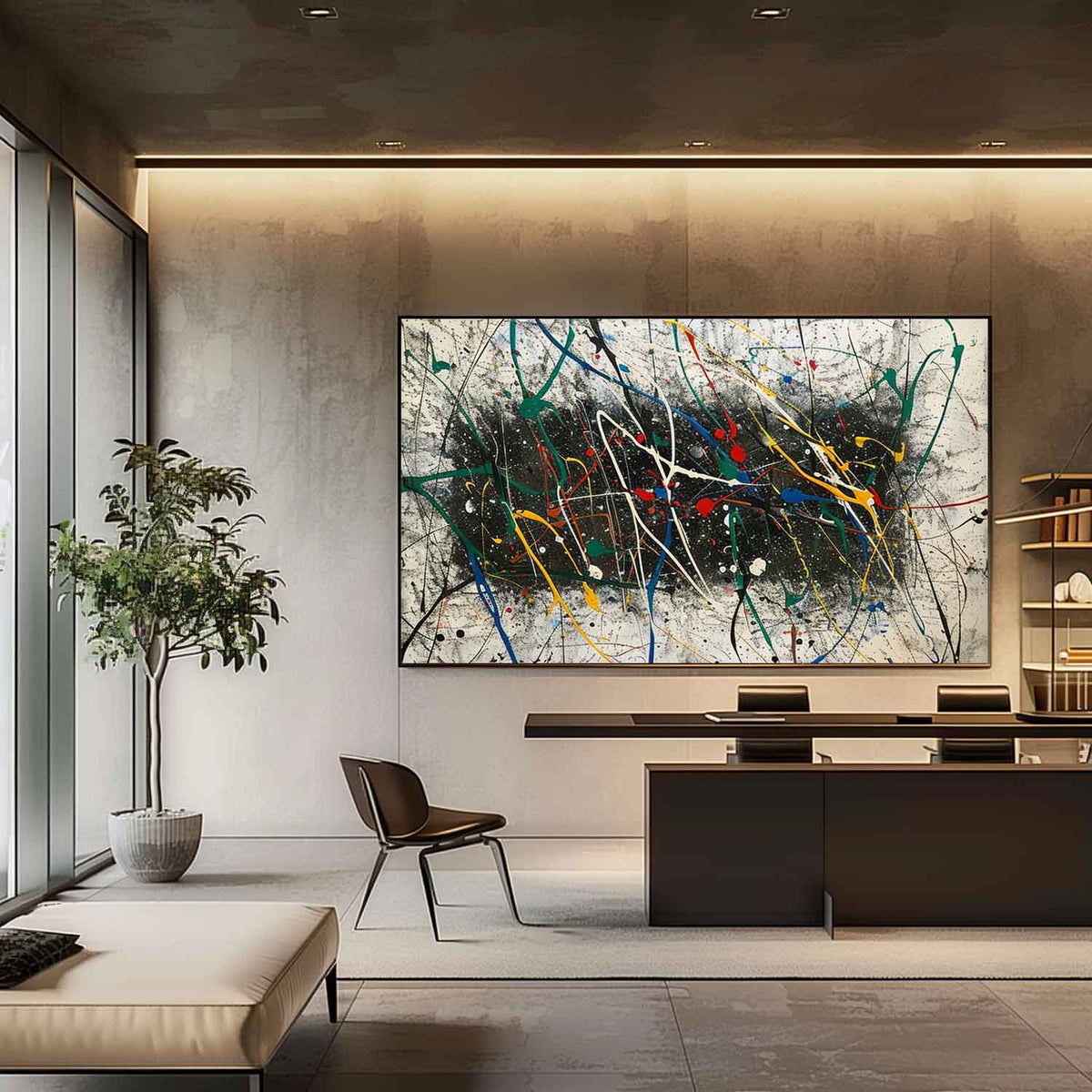 Wall Art Energetic Abstract Expressionist Dynamic Splatter