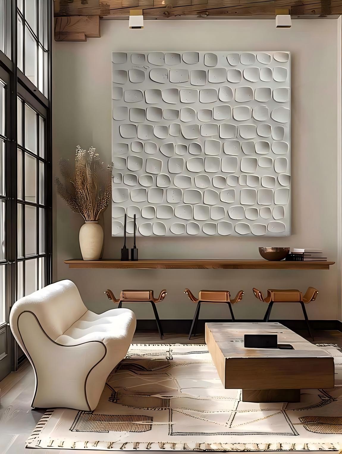 Wall Art Minimalist 3D Textured Neutral