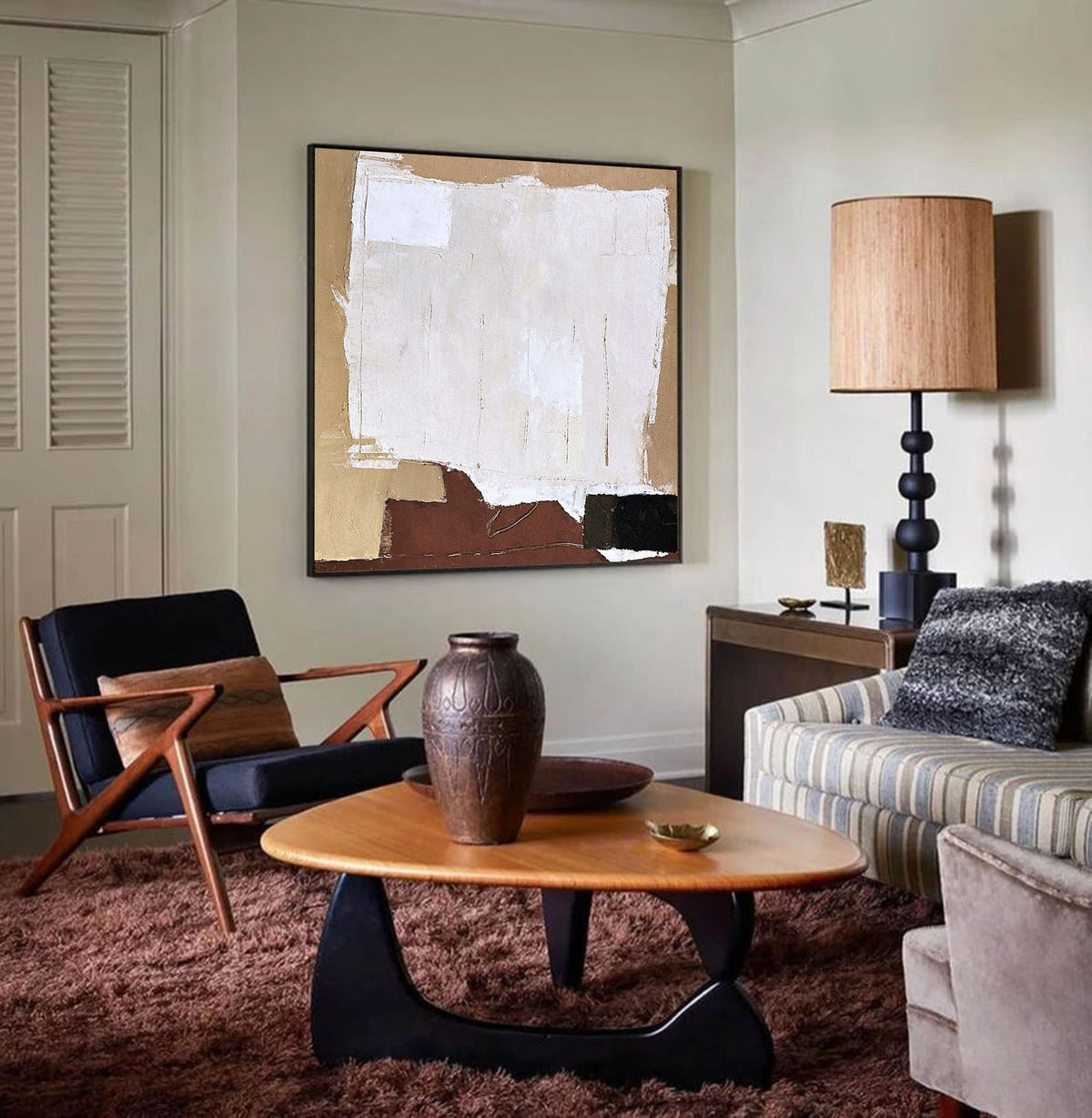 Earthy Minimalist Abstract Painting Square