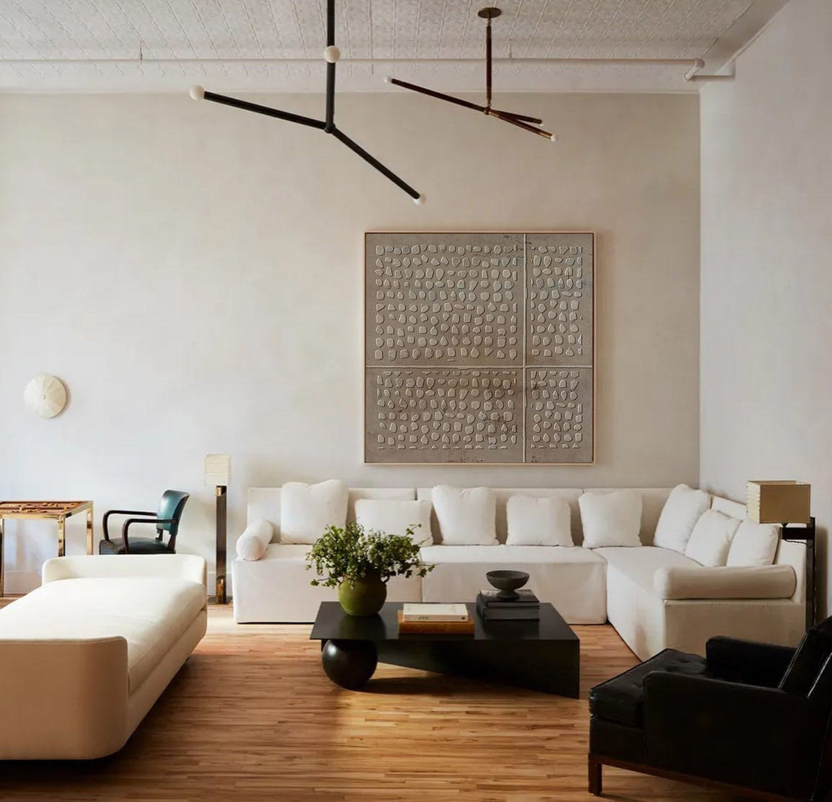 Minimalist Textured Relief Art Neutral
