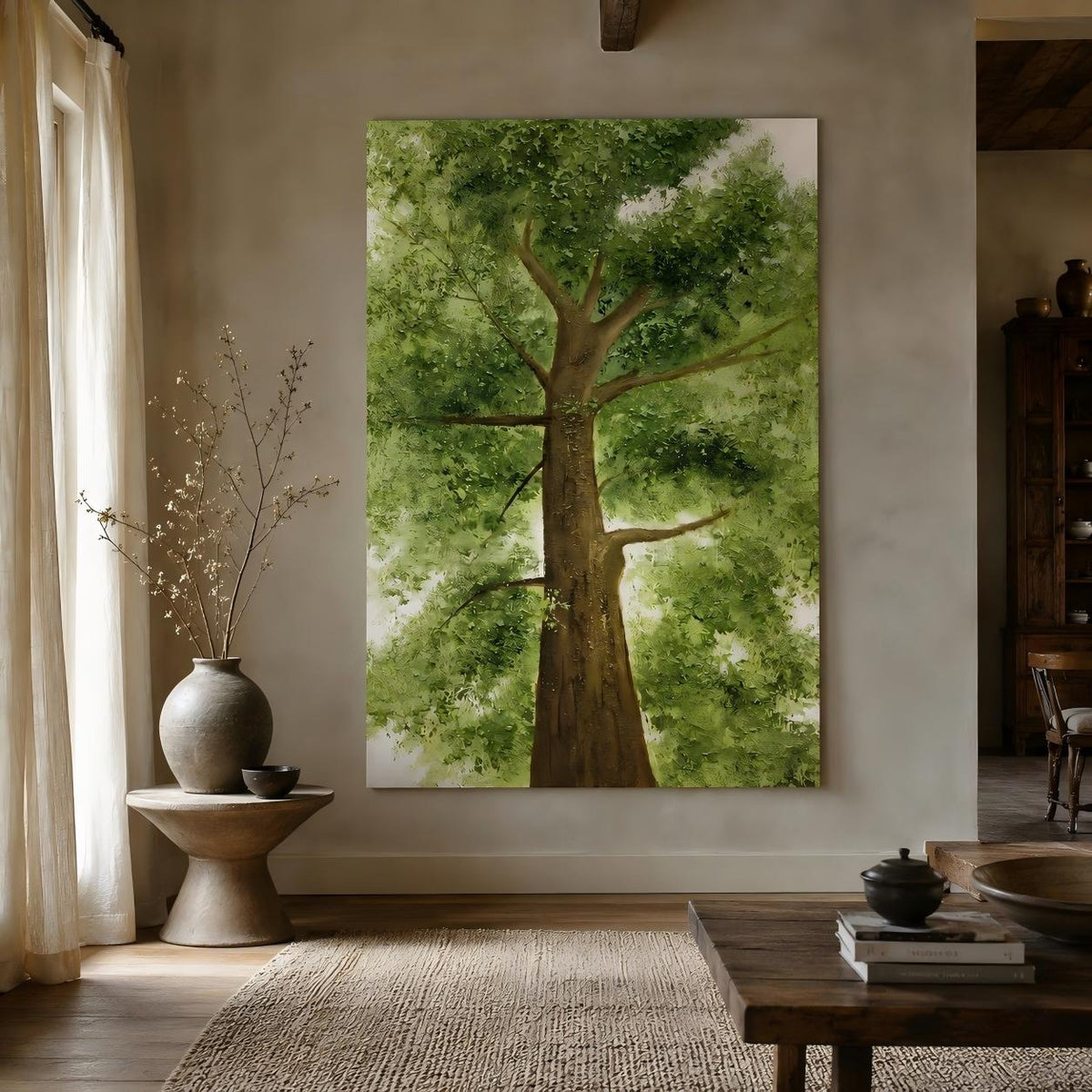 Majestic Oak Tree from Below Painting