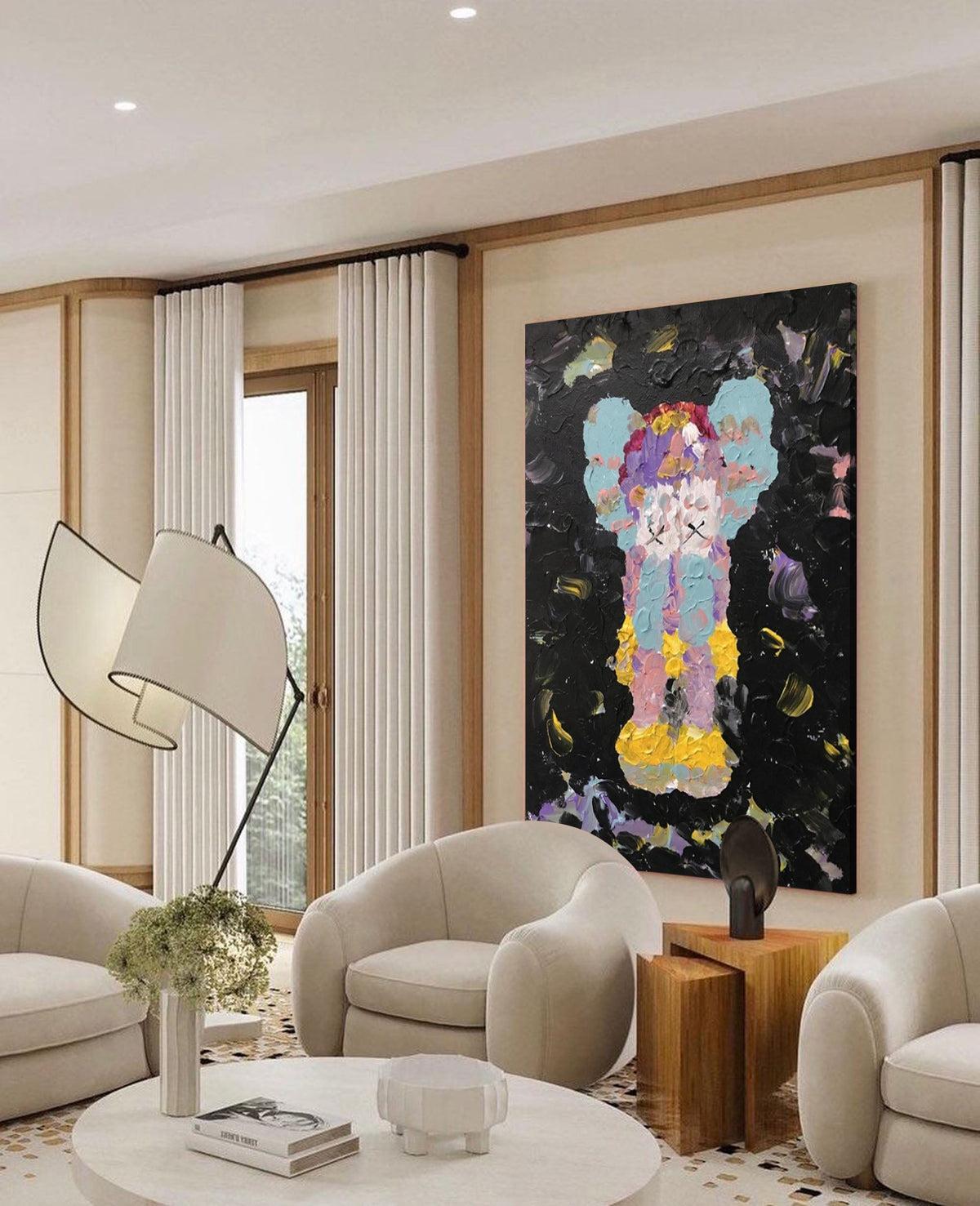 Kaws Inspired Impasto Figure Painting