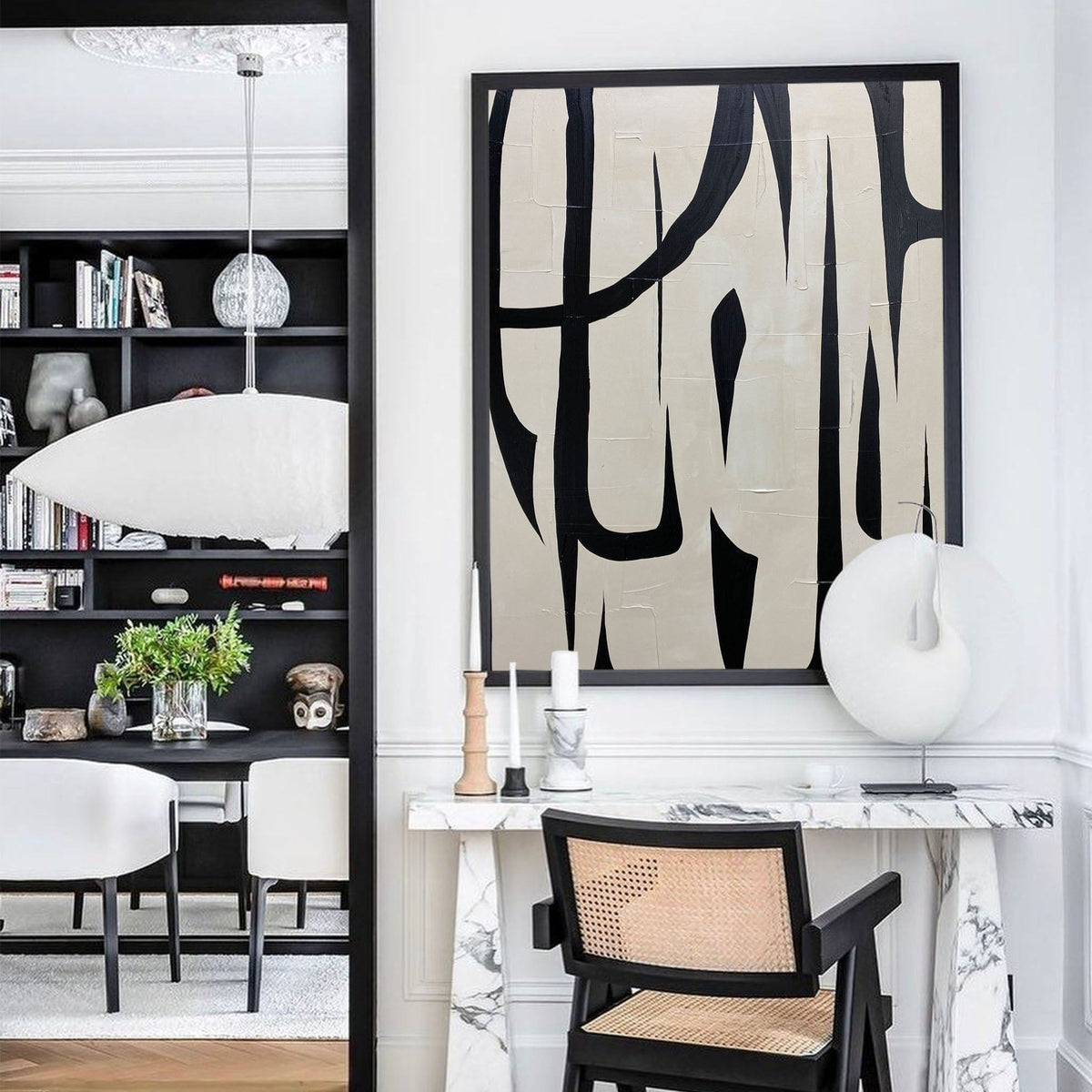 Black And White Abstract Painting